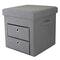 Simplify Gray 2 Drawer Collapsible Storage Ottoman